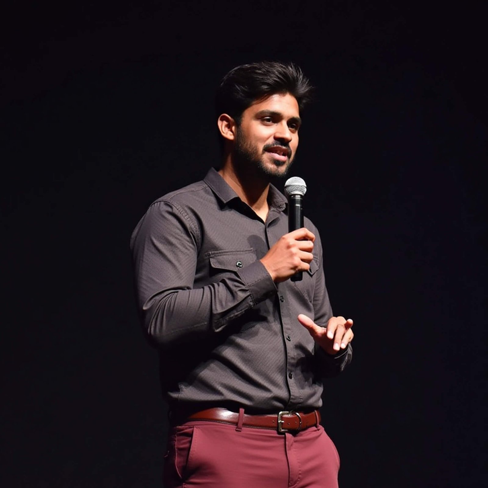 Professional public speaker at a big event