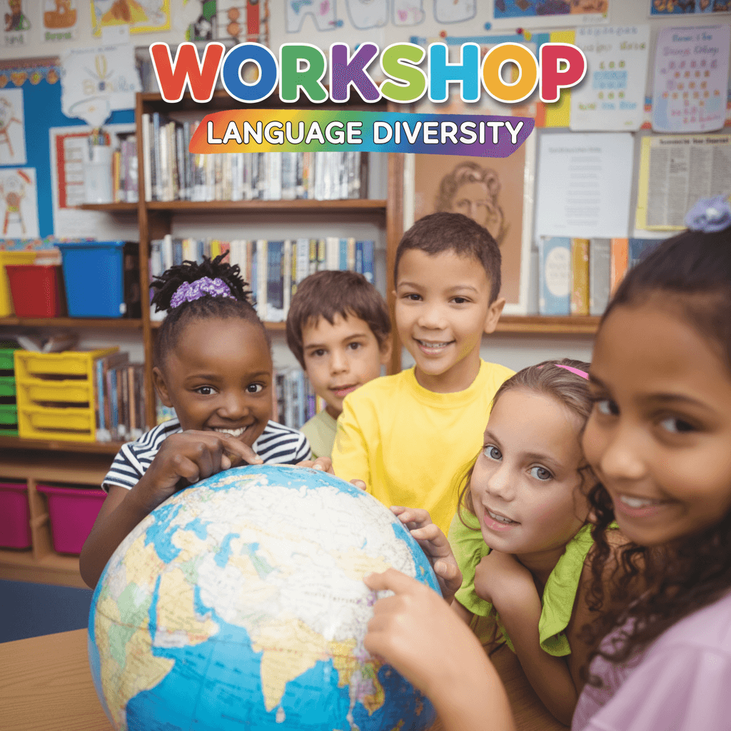 Kids excited at the workshop for language diversity with Dr Izabelle Grenon