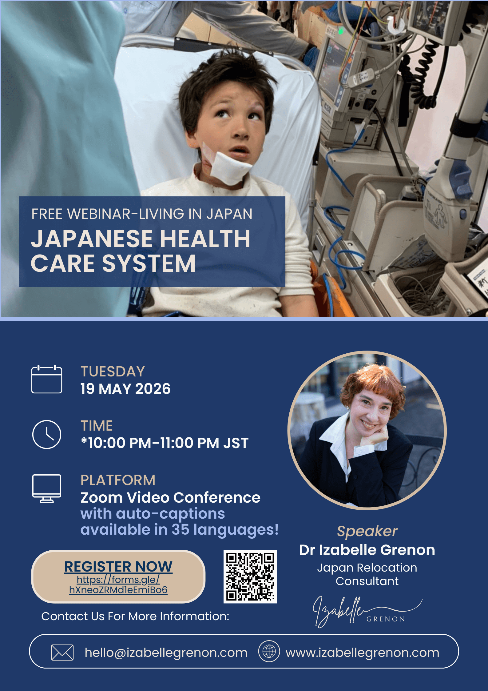 Webinar poster: Understanding Japan's health care system for foreigners
